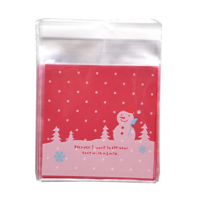 50 vnt 10x10 cm Kalėdų saldainių sausainių dovanų maišeliai Plastikiniai lipnūs sausainiai Užkandžių pakavimo maišeliai Kalėdų vakarėlio dekoravimo paslaugos