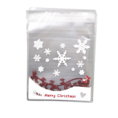 50 vnt 10x10 cm Kalėdų saldainių sausainių dovanų maišeliai Plastikiniai lipnūs sausainiai Užkandžių pakavimo maišeliai Kalėdų vakarėlio dekoravimo paslaugos