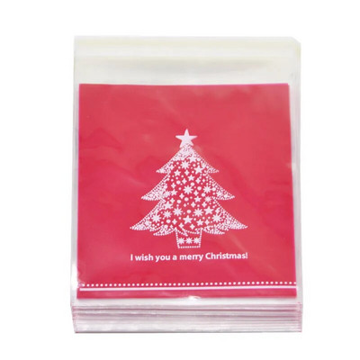 50 vnt 10x10 cm Kalėdų saldainių sausainių dovanų maišeliai Plastikiniai lipnūs sausainiai Užkandžių pakavimo maišeliai Kalėdų vakarėlio dekoravimo paslaugos