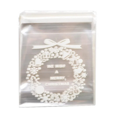50 vnt 10x10 cm Kalėdų saldainių sausainių dovanų maišeliai Plastikiniai lipnūs sausainiai Užkandžių pakavimo maišeliai Kalėdų vakarėlio dekoravimo paslaugos