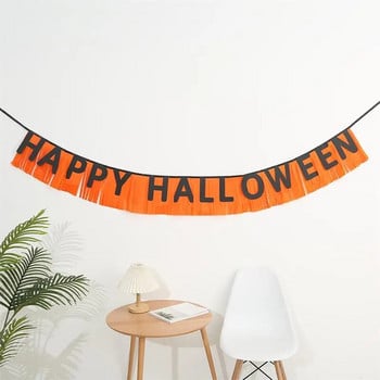 Διακόσμηση αποκριάτικων πάρτι Halloween Happy Paper Flag Banner Halloween Ghost Party Background Κρεμαστή γιρλάντα DIY Decora