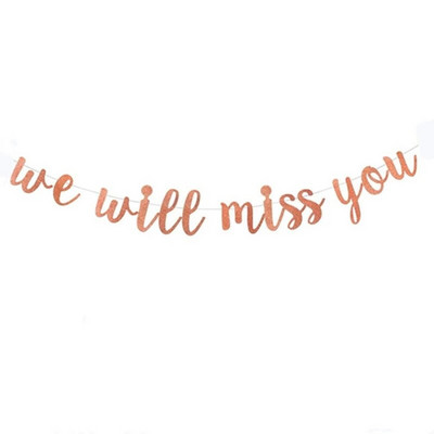 Kūrybingas, mes pasiilgsime tavęs, myliu blykstę Rožinė vėliava Reklamjuostė Valentino dienos pasiūlymas Išėjimo į pensiją kabantis vakarėlio dekoravimas