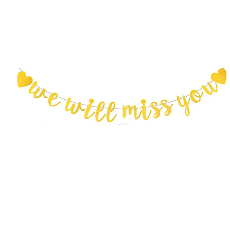 Kūrybingas, mes pasiilgsime tavęs, myliu blykstę Rožinė vėliava Reklamjuostė Valentino dienos pasiūlymas Išėjimo į pensiją kabantis vakarėlio dekoravimas