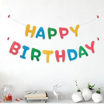 Ins Cute πολύχρωμο γράμμα γενεθλίων Pull Flag Birthday Party Baby First Year Welcome Party Background Hanging Bunting Garland