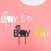 ins Animaciniai filmai Happy Birthday Cake Topper rožinis auksas Berniuko mergaičių gimtadienio vakarėlis Akriliniai tortų apmušalai, skirti Baby Shower Tortų papuošimams