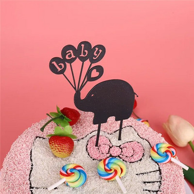 ins Animaciniai filmai Happy Birthday Cake Topper rožinis auksas Berniuko mergaičių gimtadienio vakarėlis Akriliniai tortų apmušalai, skirti Baby Shower Tortų papuošimams