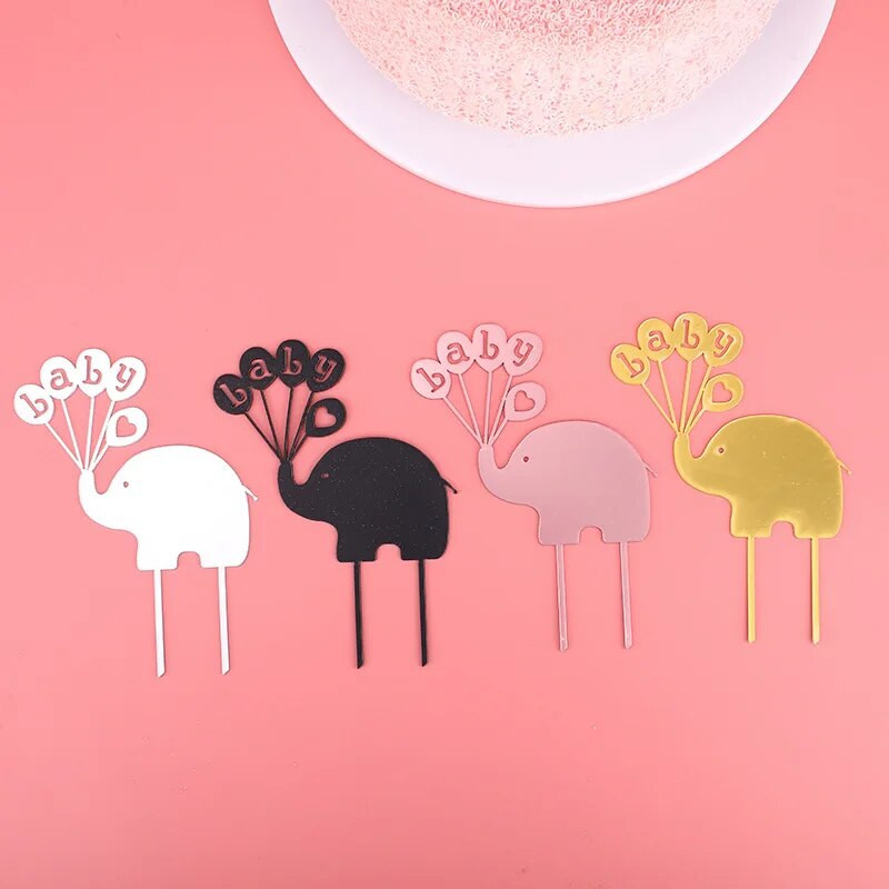 ins Animaciniai filmai Happy Birthday Cake Topper rožinis auksas Berniuko mergaičių gimtadienio vakarėlis Akriliniai tortų apmušalai, skirti Baby Shower Tortų papuošimams