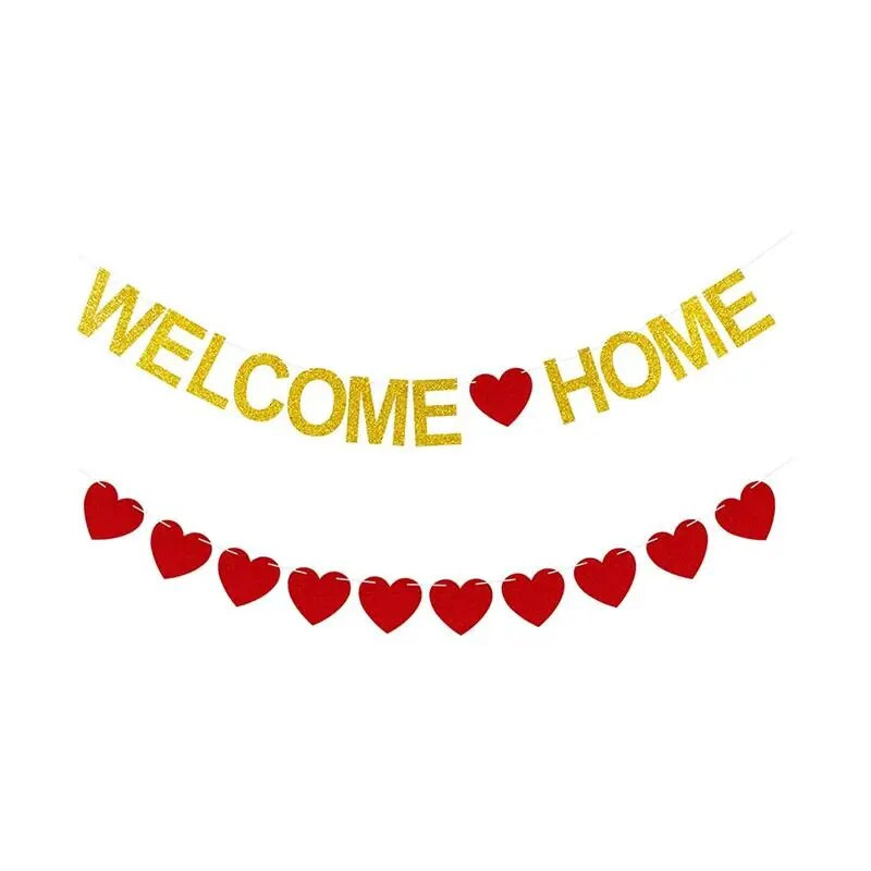 3M Creative Auksinė rožinė raidė Sveiki atvykę į namus Vėliava reklamjuostė Gimtadienis Vestuvės Sveikiname Kūdikių vakarėlį Fono kabanti girlianda reklamjuostė Deco