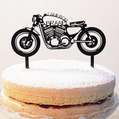 Locomotive boy Birthday Cake Topper Ακρυλική μοτοσυκλέτα Happy Birthday Cupcake Toppers Decor Locomotive Party Favorite Cake Flags