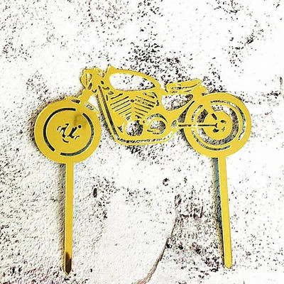 Locomotive boy Birthday Cake Topper Ακρυλική μοτοσυκλέτα Happy Birthday Cupcake Toppers Decor Locomotive Party Favorite Cake Flags