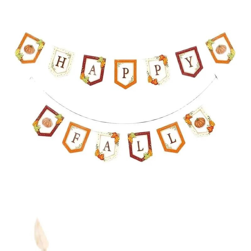 3M rudens derliaus nuėmimas Moliūgų klevo lapas Laimingas rudeninis laiškas reklamjuostė Padėkos šventės vakarėlis Kabanti ešerių girlianda Namų dekoro reikmenys