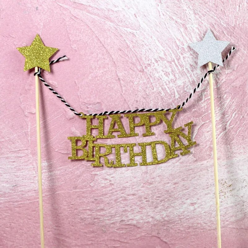 1 rinkinys Linksmo gimtadienio tortas torto vėliavėlės vestuvių gimtadienio vakarėlio torto dekoravimas kūdikių vakarėlio vakarėlio reikmenys gimtadienio reklamjuostė