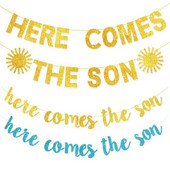 3M Baby Shower Vakarėlio dekoravimo vėliavėlė Štai ateis sūnus žėrinčios rožinės girliandos gimtadienio sveikinimas Kūdikių vakarėlis Kabanti ryšuliai Decora