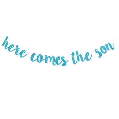 3M Baby Shower Vakarėlio dekoravimo vėliavėlė Štai ateis sūnus žėrinčios rožinės girliandos gimtadienio sveikinimas Kūdikių vakarėlis Kabanti ryšuliai Decora