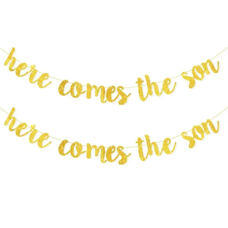 3M Baby Shower Vakarėlio dekoravimo vėliavėlė Štai ateis sūnus žėrinčios rožinės girliandos gimtadienio sveikinimas Kūdikių vakarėlis Kabanti ryšuliai Decora