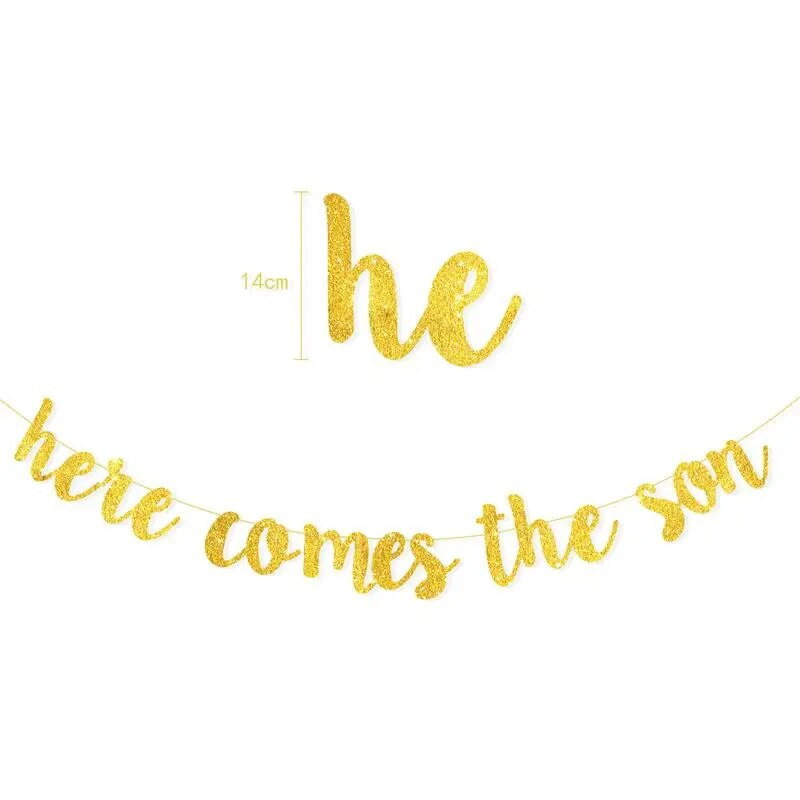 3M Baby Shower Vakarėlio dekoravimo vėliavėlė Štai ateis sūnus žėrinčios rožinės girliandos gimtadienio sveikinimas Kūdikių vakarėlis Kabanti ryšuliai Decora