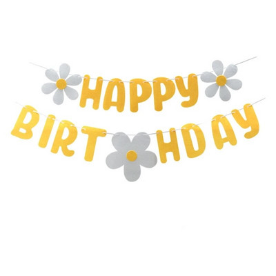 Ins Style neaustinės susuktos girliandos reklamjuostė Daisy Bunting reklaminė juosta Vaikų gimtadienio vakarėlio kūdikių dušo dekoracija