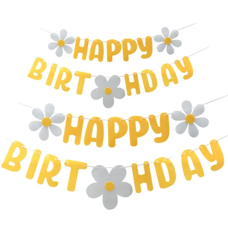 Ins Style neaustinės susuktos girliandos reklamjuostė Daisy Bunting reklaminė juosta Vaikų gimtadienio vakarėlio kūdikių dušo dekoracija