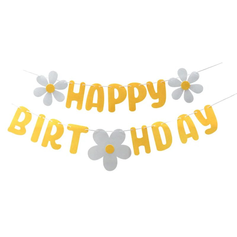 Ins Style neaustinės susuktos girliandos reklamjuostė Daisy Bunting reklaminė juosta Vaikų gimtadienio vakarėlio kūdikių dušo dekoracija