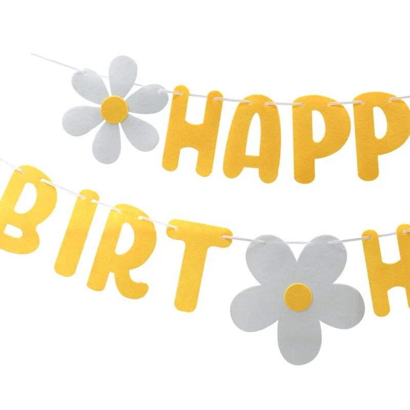 Ins Style neaustinės susuktos girliandos reklamjuostė Daisy Bunting reklaminė juosta Vaikų gimtadienio vakarėlio kūdikių dušo dekoracija