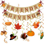 Rudens padėkos vakarėlio dekoravimas klevo lapų kalakuto spiralinis pakabukas vėliavos traukimas derliaus nuėmimo gimtadienio vakarėlis kabanti girlianda Decora