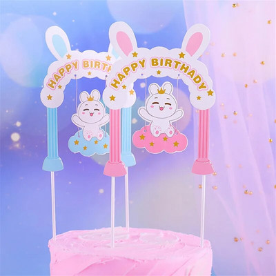 ins Creative Cartoon Happy Birthday Cake Topper Armas kaarekujuline sünnipäevapidu Cupcake Topper Baby Shower Koogid magustoidu kaunistus