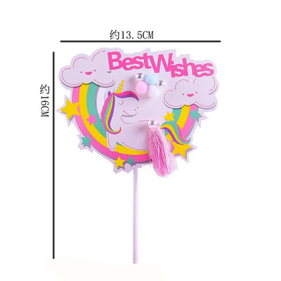 ins Kūrybinis animacinis filmas Happy Birthday Cake Topper Mielas arkos gimtadienio vakarėlis Cupcake Topper skirtas Baby Shower Tortai deserto dekoravimas