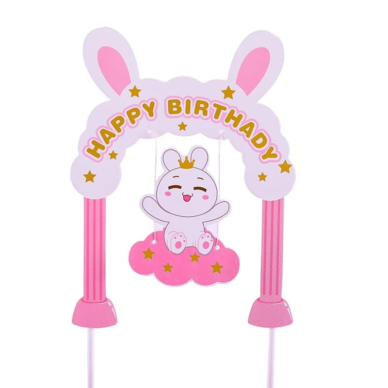 ins Kūrybinis animacinis filmas Happy Birthday Cake Topper Mielas arkos gimtadienio vakarėlis Cupcake Topper skirtas Baby Shower Tortai deserto dekoravimas