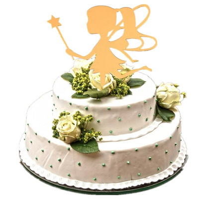 Topper pentru tort pentru fată nouă, la mulți ani, baghetă magică, acrilic, pentru cupcake, pentru baby shower, petrecere de aniversare, decorare desert