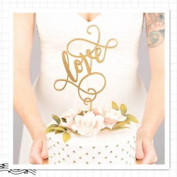Rose gold love Cake Topper wedding Party Акрилен флаг за торта Hen Party Dessert Decoration Wedding Confession Cake Topper Supplies
