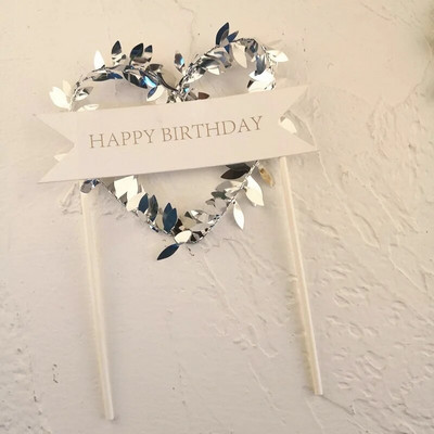 Naujas putojantis girlianda Happy Birthday torto dangtelis „pasidaryk pats“ Rožinio aukso vaikų vakarėliui skirtas pyragas, skirtas Baby Shower Torto deserto dekoravimui