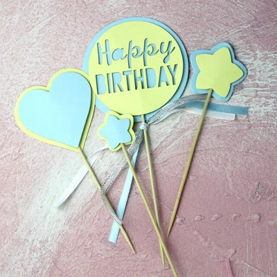 1 vaivorykštės žvaigždžių rinkinys mėnulio gimtadienio tortas Topper Happy Birthday Torto puošmena Top vėliavėlės kūdikių krikšto tortui Kepimo reikmenys