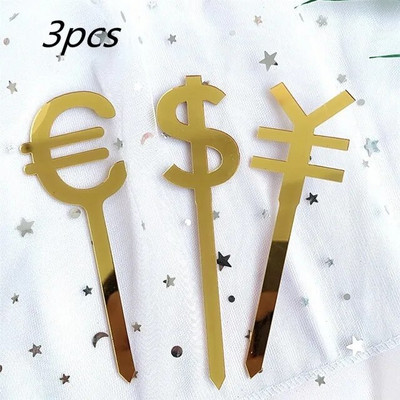 Gimtadienio kepimo torto puošmena gražus pinigų maišelis su gimtadieniu akrilinis torto įdėklas Baby Shower „Pasidaryk pats“ vakarėlis torto viršutinis įdėklas Fla