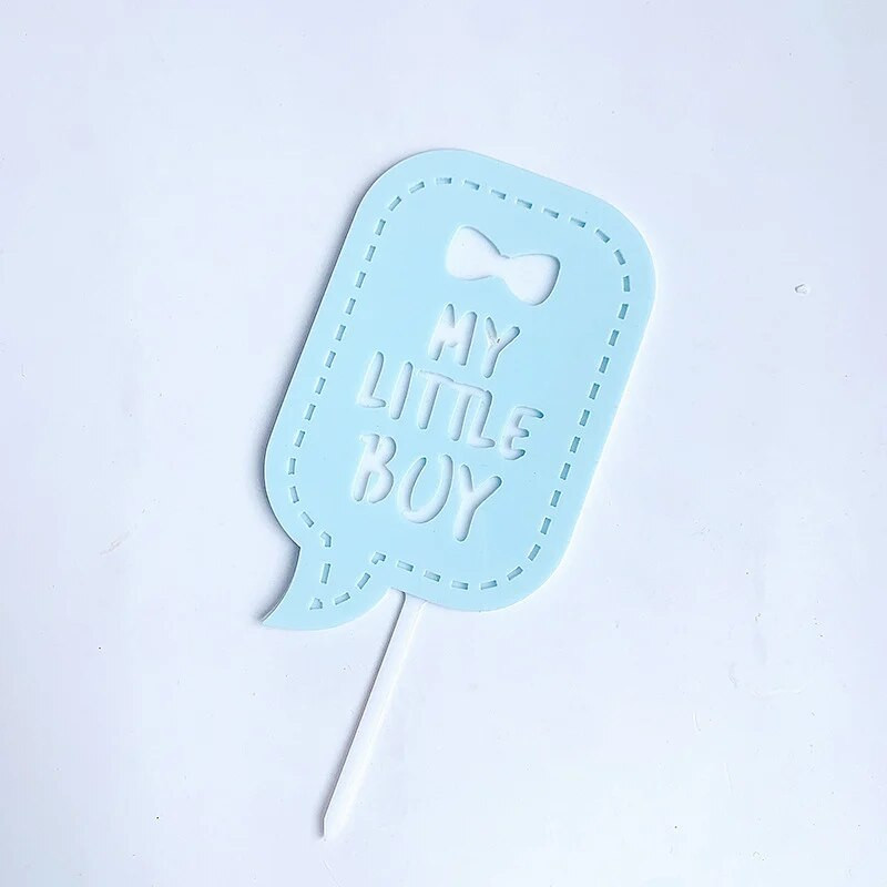 Naujas berniuko mergaitės gimtadienio vakarėlio pyragas Rožinis auksinis akrilas su gimtadieniu Keksiukų pyragaičių tortų vėliavėlės, skirtos kūdikio vakarėlio dekoravimui