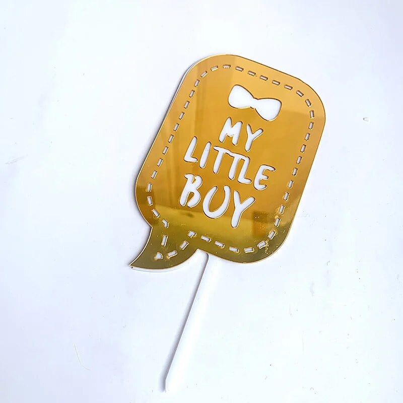 Naujas berniuko mergaitės gimtadienio vakarėlio pyragas Rožinis auksinis akrilas su gimtadieniu Keksiukų pyragaičių tortų vėliavėlės, skirtos kūdikio vakarėlio dekoravimui