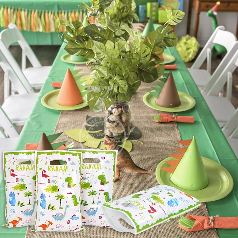Animacinių filmų Dinozaurų Dovanų Krepšiai Juros periodo Pasaulis Dino Sausainių Saldainių Pakavimo Krepšys Vaikų Džiunglių Gyvūnų Gimtadienio Vakarėlio dekoravimo reikmenys