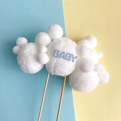 Παιδικό πάρτι γενεθλίων Cake Topper διακόσμηση κοριτσιού αγόρι μωρό γούνινο μπαλάκι Cake Topper baby bath πάρτι γενεθλίων διακόσμηση επιδόρπιο