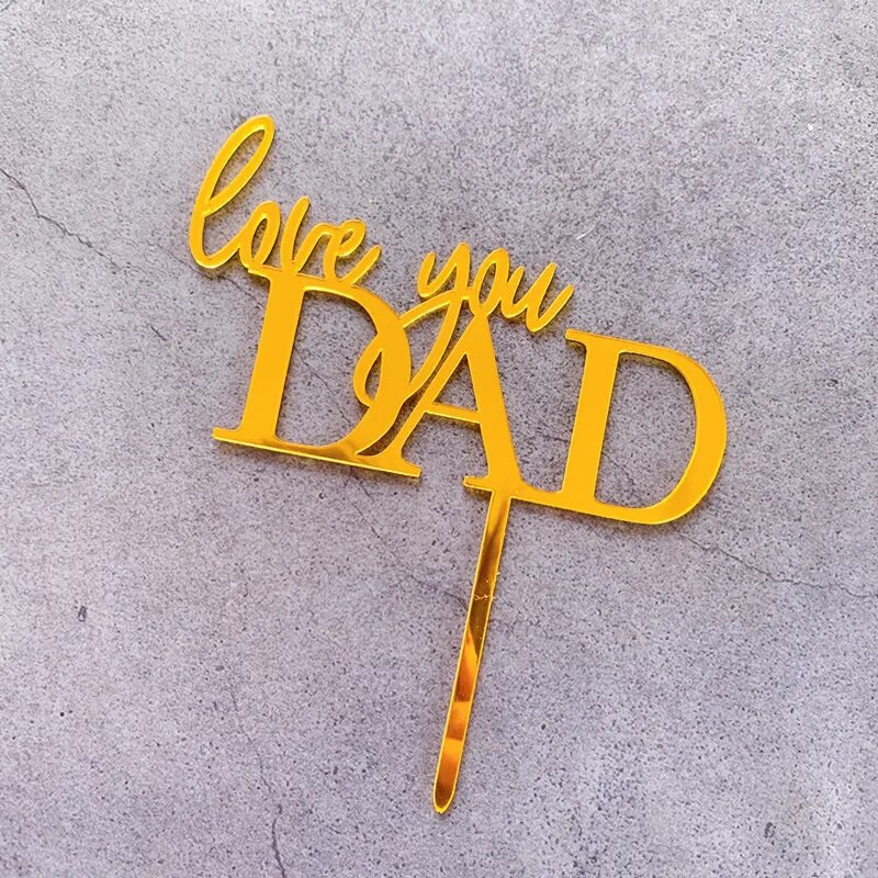 Paprastos raidės TĖČIO Gimtadienio torto dangtelis Juodas Auksinis su gimtadieniu Akriliniai torto apmušalai Tėvo dienos vakarėlio dovanų dekoravimui