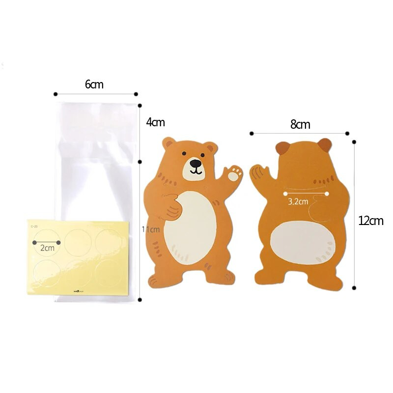 10vnt/stal. Gyvūnai Mieli Dovanų Maišeliai Saldainių Krepšiai Kūdikių Vakarėlis Gimtadienio Vakarėlis Sausainių Krepšiai Meškiukas Saldainių Dėžutė Sveikinimo atvirukai Populiarus triušis