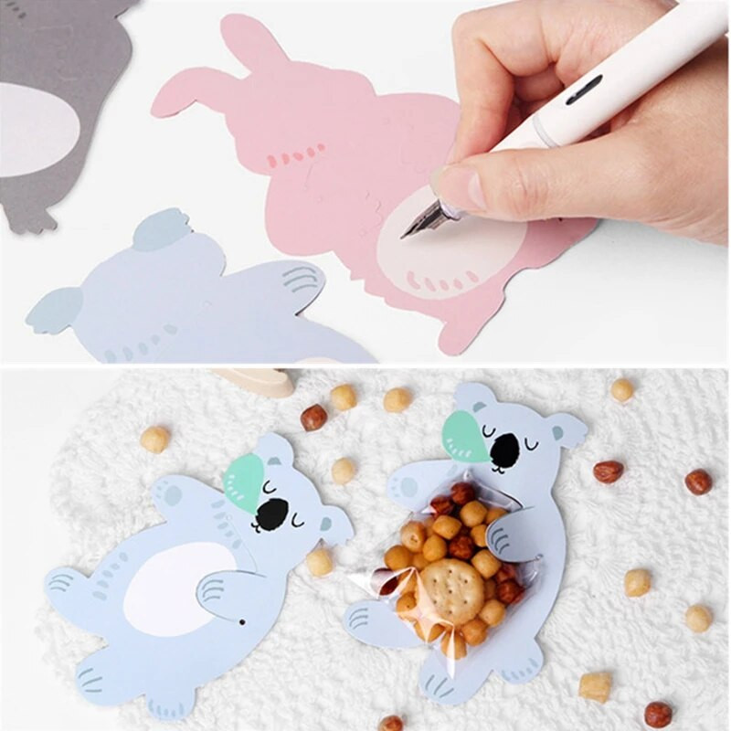 10vnt/stal. Gyvūnai Mieli Dovanų Maišeliai Saldainių Krepšiai Kūdikių Vakarėlis Gimtadienio Vakarėlis Sausainių Krepšiai Meškiukas Saldainių Dėžutė Sveikinimo atvirukai Populiarus triušis