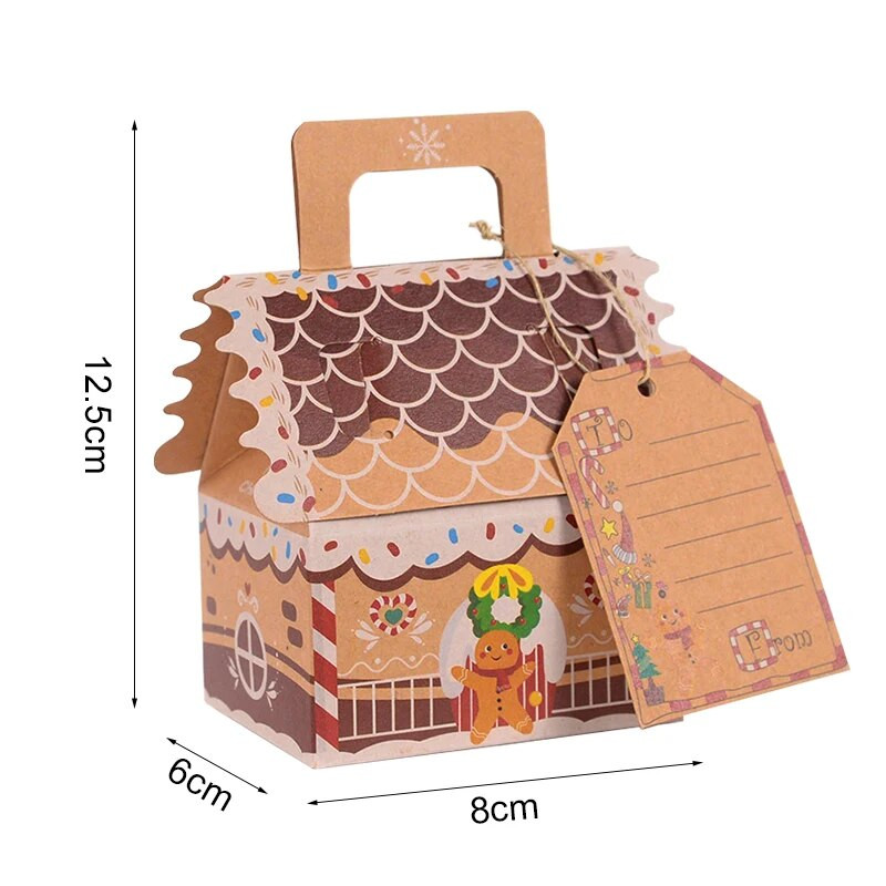 4 vnt Kalėdų namelio formos saldainių dovanų dėžutė Linksmų Kalėdų papuošimai namams Kalėdų Senelio Kalėdų ornamentas Navidad 2024 Naujieji Metai