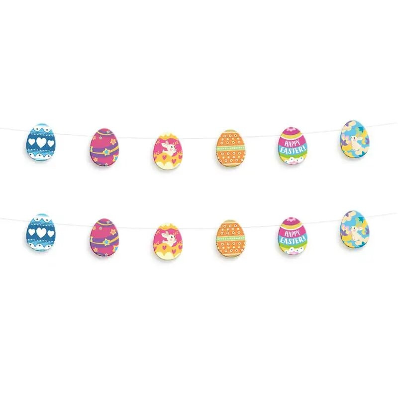 3M Velykų kiaušinių traukimo vėliava Vakarėlio reikmenys Kiaušinio lukšto girlianda Mokyklos klasės Svetainės dekoravimas Kabantys reklamjuostės Dekoracijos