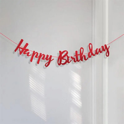 „Ins Wind“ vakarėlio dekoracija su gimtadieniu Auksinė štampavimo juosta Dekoratyvinė puošmena, skirta pakabinti vėliavėles per pirmąjį kūdikio gimtadienį