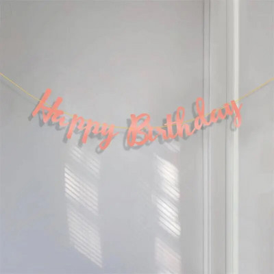 „Ins Wind“ vakarėlio dekoracija su gimtadieniu Auksinė štampavimo juosta Dekoratyvinė puošmena, skirta pakabinti vėliavėles per pirmąjį kūdikio gimtadienį