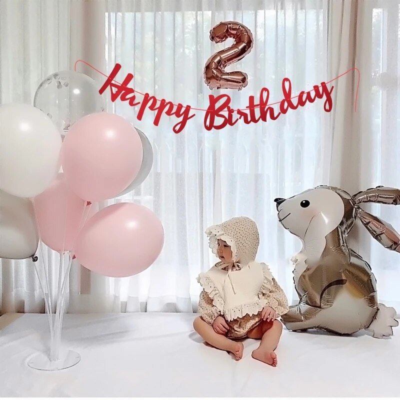 „Ins Wind“ vakarėlio dekoracija su gimtadieniu Auksinė štampavimo juosta Dekoratyvinė puošmena, skirta pakabinti vėliavėles per pirmąjį kūdikio gimtadienį