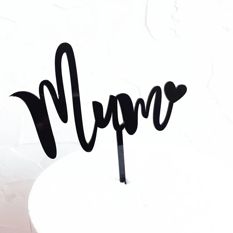 Naujas rožinio aukso kepimo torto papuošalas mamai su gimtadieniu motinos diena akrilo torto dekoravimo kortelės papildinys Torto viršaus vėliavos papuošimas