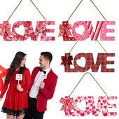 1 τεμ. LOVE Valentine`s Day Κρεμαστή πινακίδα αγάπης φιόγκος Κρεμαστή πινακίδα εξομολογήσεις γάμου Διακόσμηση σκηνής