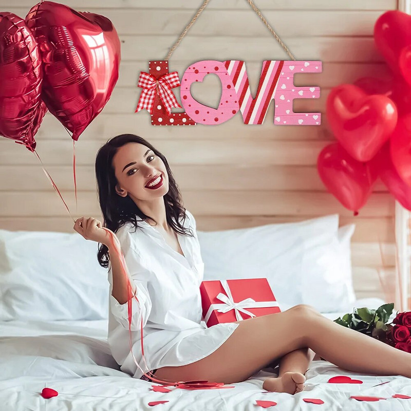 1 vnt LOVE Valentino dienos vakarėlio kabantis ženklas Meilės lankas kabantis ženklas Vestuvių išpažinčių scenos dekoravimas