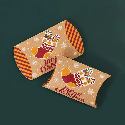 10 vnt Kalėdų pagalvių saldainių dėžutės Kalėdų puošmena namams 2023 m. Kalėdų vaikų dovanų dėžutė Navidad Naujųjų metų Kalėdų Senelio pakavimo maišeliai