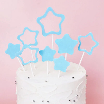 8 τμχ Pentagram Happy Birthday Cake Topper Kids Birthday Birthday Party Gift Cupcake Toppers For Baby Shower Cake Disserts
